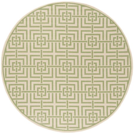 Safavieh 6 ft. 7 in. x 6 ft. 7 in. Round Linden 100 Contemporary Area Rug Cream & Olive LND128V-6R